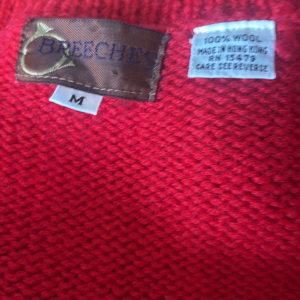 Breech Medium 100% Wool
Geometric Pattern Red Swe… - image 3